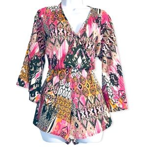 Romper boho beach bell sleeves